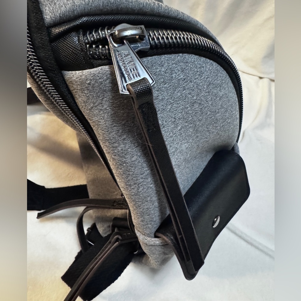 Aimee Kestenberg Sardinia Neoprene Backpack Gray 16"x13" - Picture 6 of 13